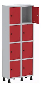 Armário Locker Guarda Volume Aço Light 08 Portas Vermelho