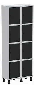 Armário Locker Guarda Volume Aço Light 08 Portas Preta