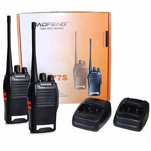 Kit 2 Rádio Comunicador Walk Talk Baofeng 777s com 16 Canais Alcance de 2 a 8Km 2 Duas Pçs