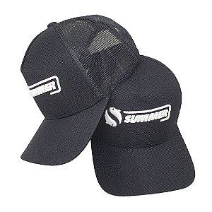 Boné de Pesca Trucker Preto Summer