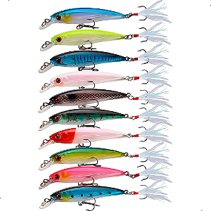 Kit Com 10 Iscas Artificiais Importada Para Dourado Robalo Tucunaré