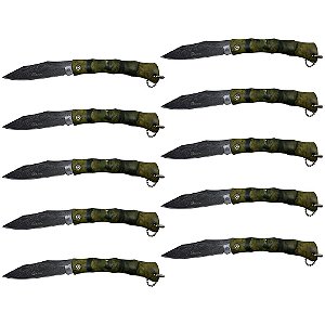 Kit 10pçs Canivete De Caça e Pesca Camuflado XV3137 Xingu