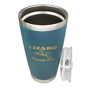 Copo Térmico Com Tampa 500ml Azul 05 Lizard