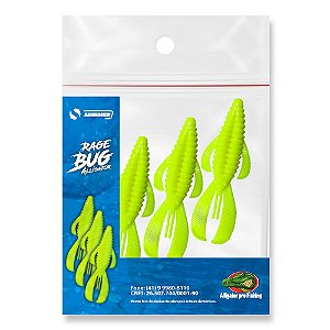 Isca Artificial Soft Rage Bug - Verde Limão Cart.3pç