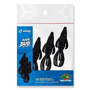 Isca Artificial Soft Rage Bug - Preta Cart.3pçs
