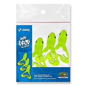 Isca Artificial Soft Swin Frog - Verde Limão Cart.3pçs
