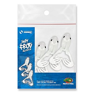 Isca Artificial Soft Swin Frog - Branca Cart.3pçs