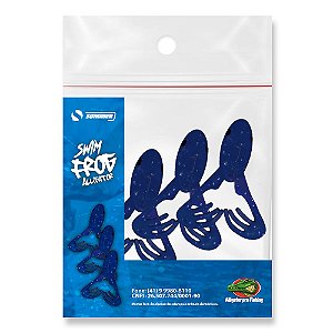 Isca Artificial Soft Swin Frog - Azul Cart.3pçs