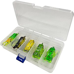Kit 5pçs Isca Sapo Frog Anti Enrosco Sapinho De Superficie