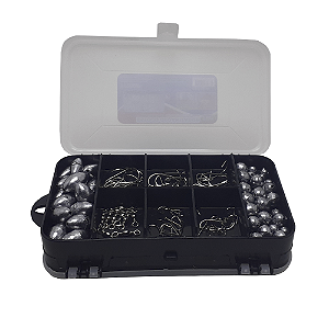Kit Pesqueiro Organizadora Anzóis Chumbo Girador