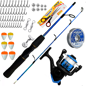 Kit De Pesca Barato Vara + Molinete + 25 Itens