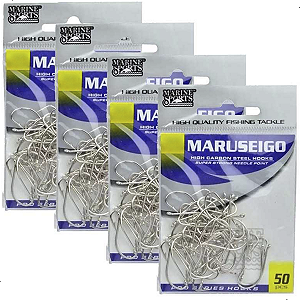 Kit 450 Anzol Marine Sports Maruseigo Nickel Tamanho 6 ao 30