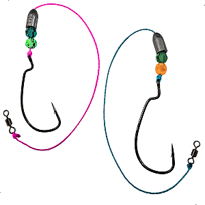 Chicote Texas Para Traira Anzol Offset Cart.2pçs Summer