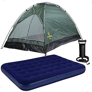 Barraca Iglu 3 Lugares + Colchão Casal + Bomba Inflador