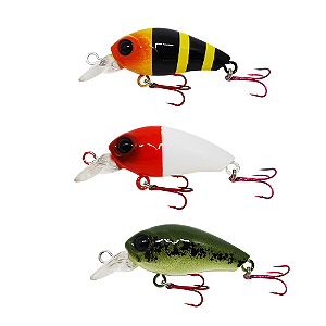 Kit 3 Iscas Artificial Mini Crank Matadeira Saicanga Tilapia