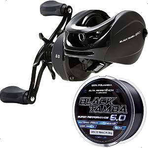 Carretilha Maruri Black Tamba BG 11Rol. + Linha Mono Black Tamba 0,40mm 300m