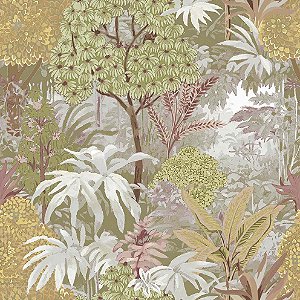 Papel de Parede Botany House - Folhas e Flores - 15501 - Vinílico
