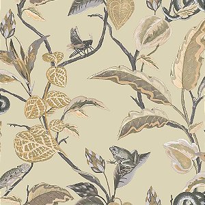Papel de Parede Botany House - Folhas e Flores - 15509 - Vinílico