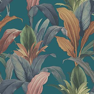 Papel de Parede Botany House - Folhas e Flores - 15515 - Vinílico