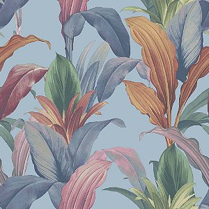 Papel de Parede Botany House - Folhas e Flores - 15516 - Vinílico