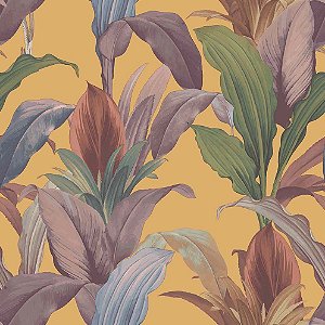 Papel de Parede Botany House - Folhas e Flores - 15517 - Vinílico