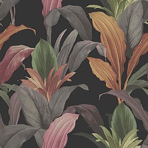 Papel de Parede Botany House - Folhas e Flores - 15518 - Vinílico