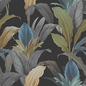 Papel de Parede Botany House - Folhas e Flores - 15519 - Vinílico