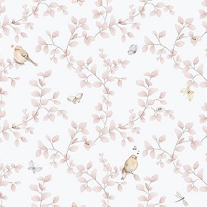 Papel de Parede Enzo - Folhas e Flores - 284-1 - Vinílico