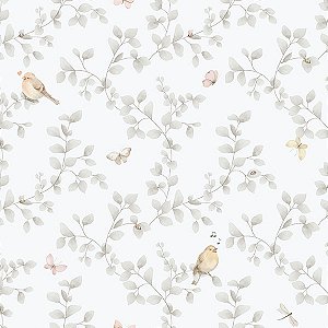 Papel de Parede Enzo - Folhas e Flores - 284-2 - Vinílico