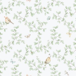Papel de Parede Enzo - Folhas e Flores - 284-3 - Vinílico