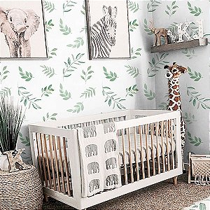 Papel de Parede Doce Bebê 1 - Folhas e Flores - DB720 - Vinílico