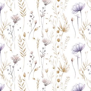 Papel de Parede Doce Bebê 1 - Folhas e Flores - DB738 - Vinílico