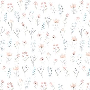 Papel de Parede Doce Bebê 1 - Folhas e Flores - DB739 - Vinílico