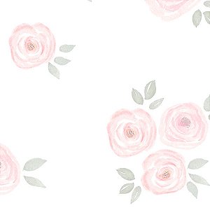 Papel de Parede Doce Bebê 1 - Folhas e Flores - DB742 - Vinílico