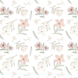 Papel de Parede Doce Bebê 2 - Folhas e Flores - DB829 - Vinílico
