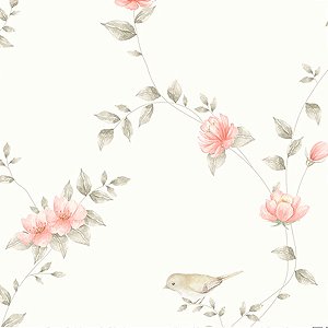 Papel de Parede Doce Bebê 2 - Folhas e Flores - DB832 - Vinílico