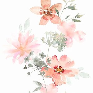 Papel de Parede Kylie - Folhas e Flores - 81626 - TNT - Vinílico