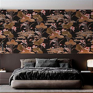 Papel de Parede HF Orient II - Folhas e Flores - 422706 - Vinílico