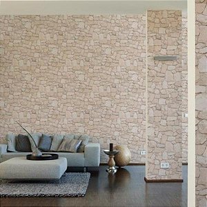 Papel de Parede Attractive 2 - Pedras e Canjiquinha - 692429 - Vinílico