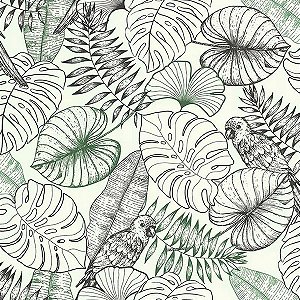 Papel de Parede Sejours & Chambres - Folhas e Flores - 51193409 - Vinílico