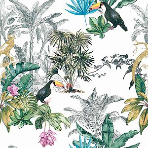 Papel de Parede Sejours & Chambres - Folhas e Flores - 51194704 - Vinílico