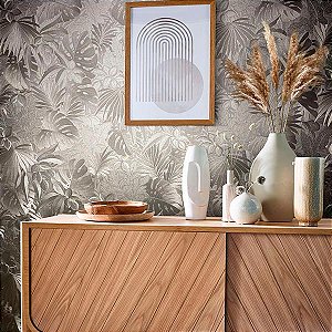 Papel de Parede Botânica - Folhas e Flores - 33303 - Vinílico