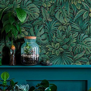 Papel de Parede Botânica - Folhas e Flores - 33304 - Vinílico
