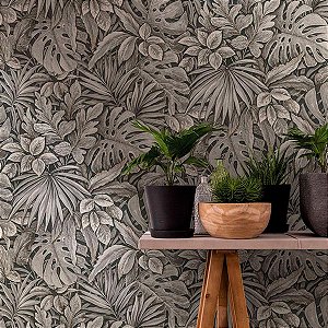 Papel de Parede Botânica - Folhas e Flores - 33305 - Vinílico