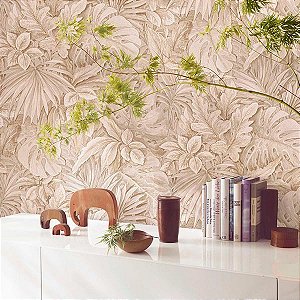 Papel de Parede Botânica - Folhas e Flores - 33307 - Vinílico