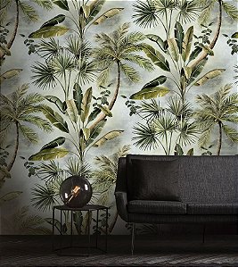 Papel de Parede Bio-Habitat - Folhas e Flores - 101012 - Vinílico