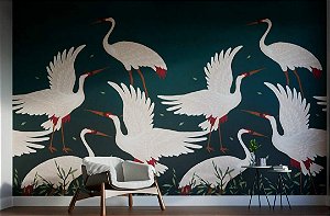 Papel de Parede Bio-Habitat - Folhas e Flores - 101045 - Vinílico