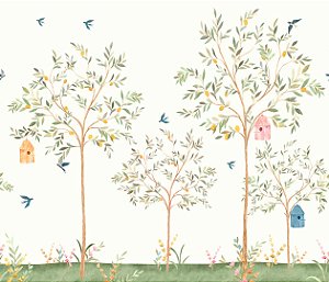Papel de Parede Memórias de Infância - Folhas e Flores - 201029 - Vinílico