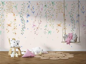 Papel de Parede Memórias de Infância - Folhas e Flores - 201044 - Vinílico
