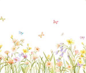 Papel de Parede Natureza Lúdica - Folhas e Flores - 83769 - Vinílico